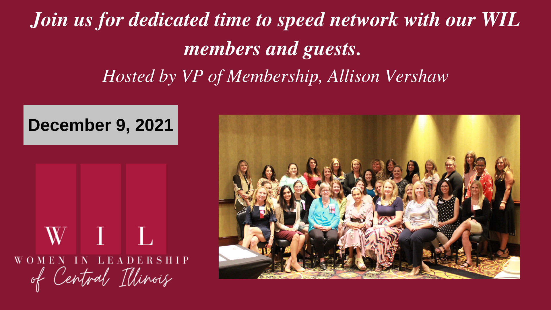 Join us for dedicated time to speed network with our WIL members and guests.